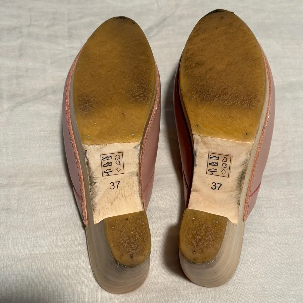 Free People Pink Leather Mule Clogs
